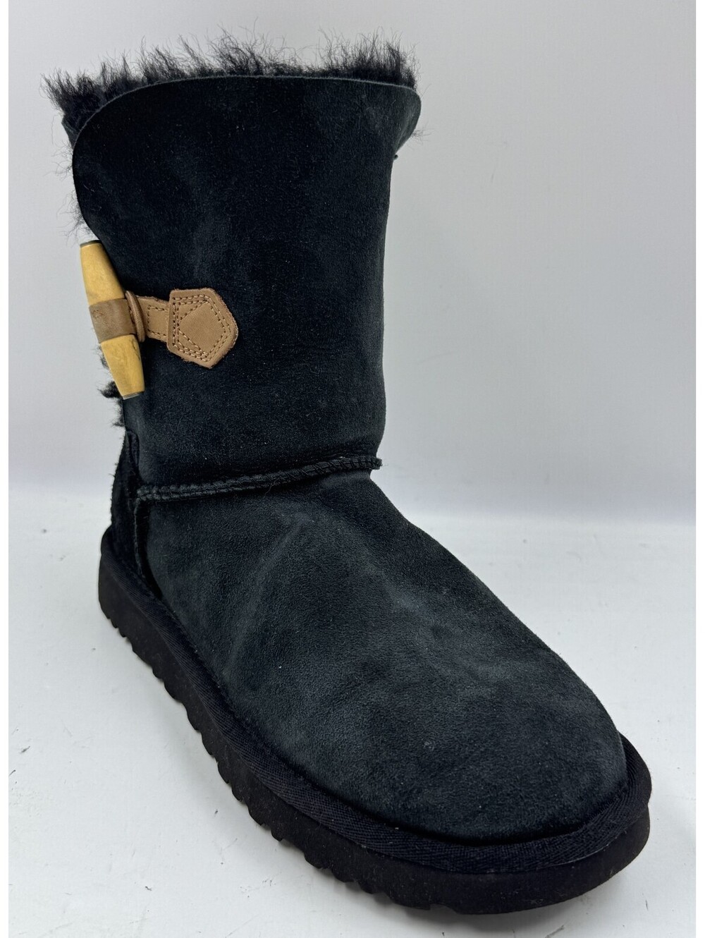 UGG Keely Boots Women's 6 Black Suede Sheepskin Shearling Lined Boots 1012362